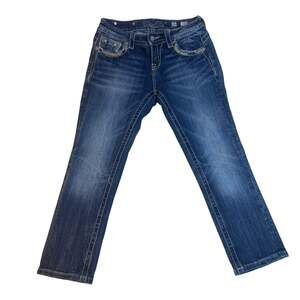 Womens Miss Me Embellished Crop Jeans Size 26 ME8518C3 Color Med 246  Cowgirl